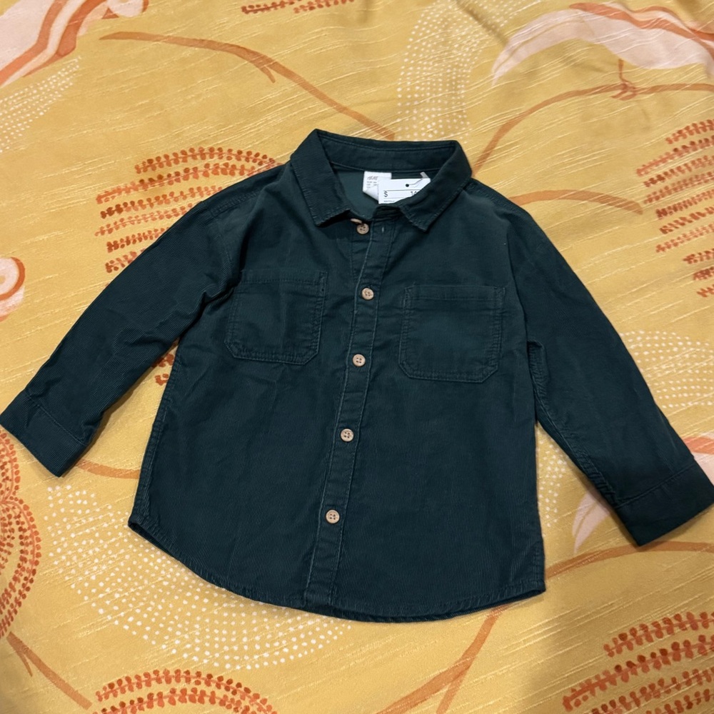 H&M Dark Green Kids Button Down Shirt